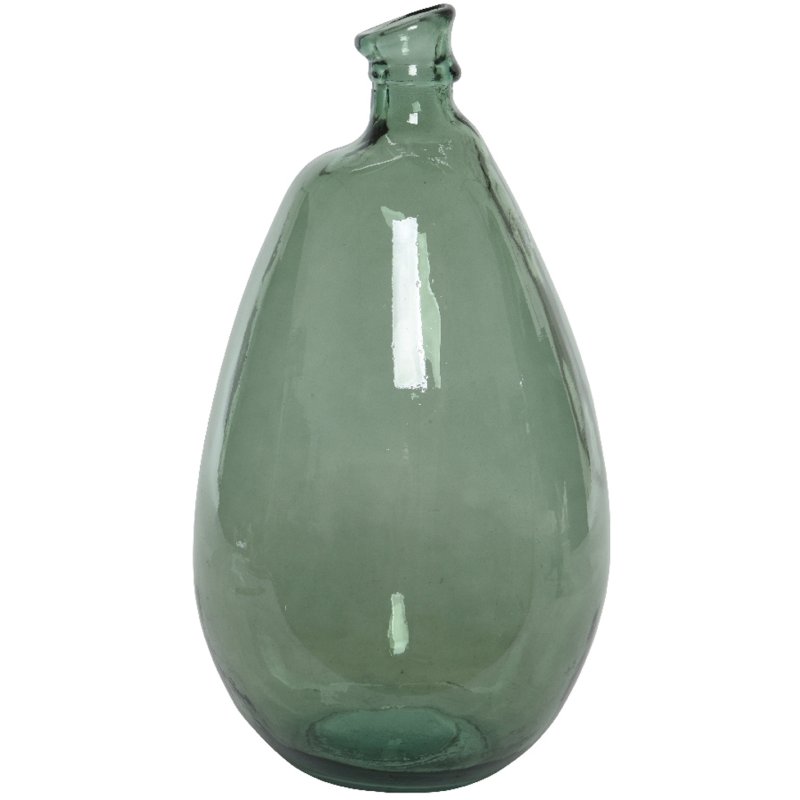 Kaemingk Shiny Recycled Glass Green Vase
