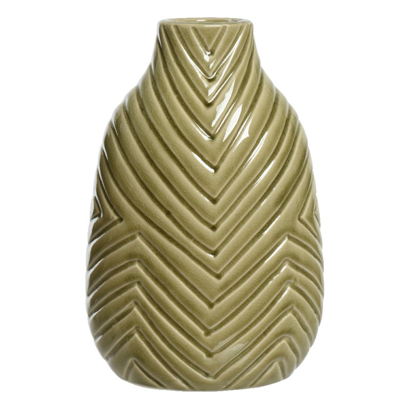 Kaemingk Stoneware Flat Leaf Vase