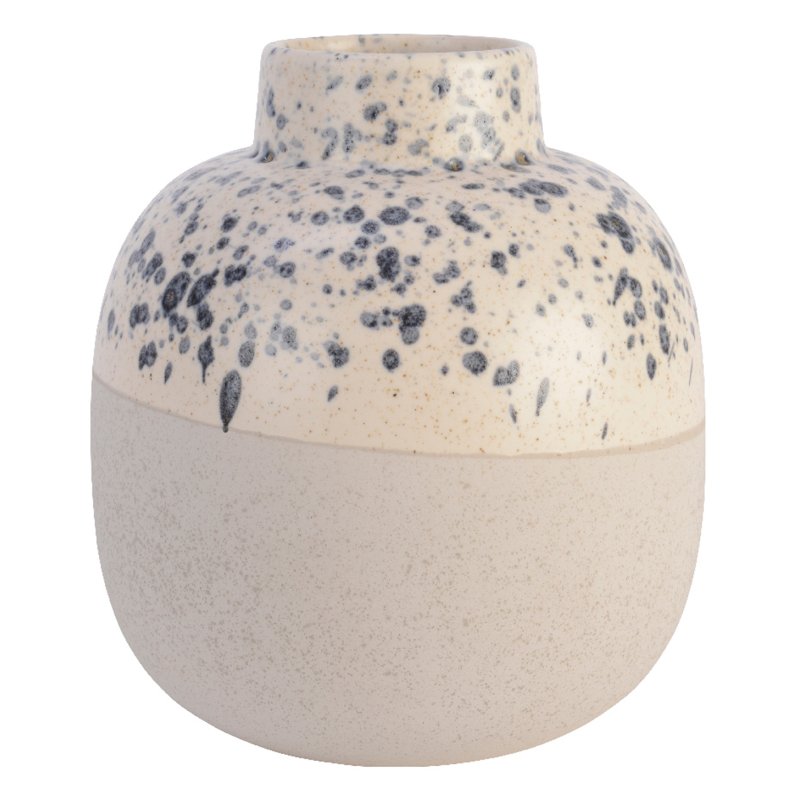 Kaemingk Vase earthenware blue spotted glaze