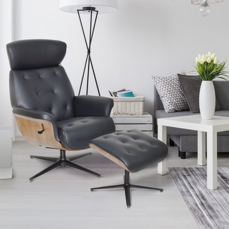 GFA Nordic Swivel Recliner Chair & Stool Set