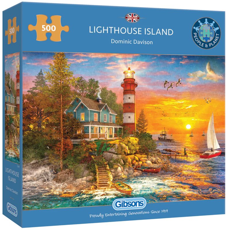 Gibsons Lighthouse Island 500Pc Puzzle