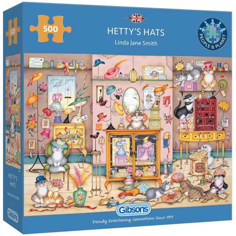 Gibsons Hettys Hats 500Pc Puzzle