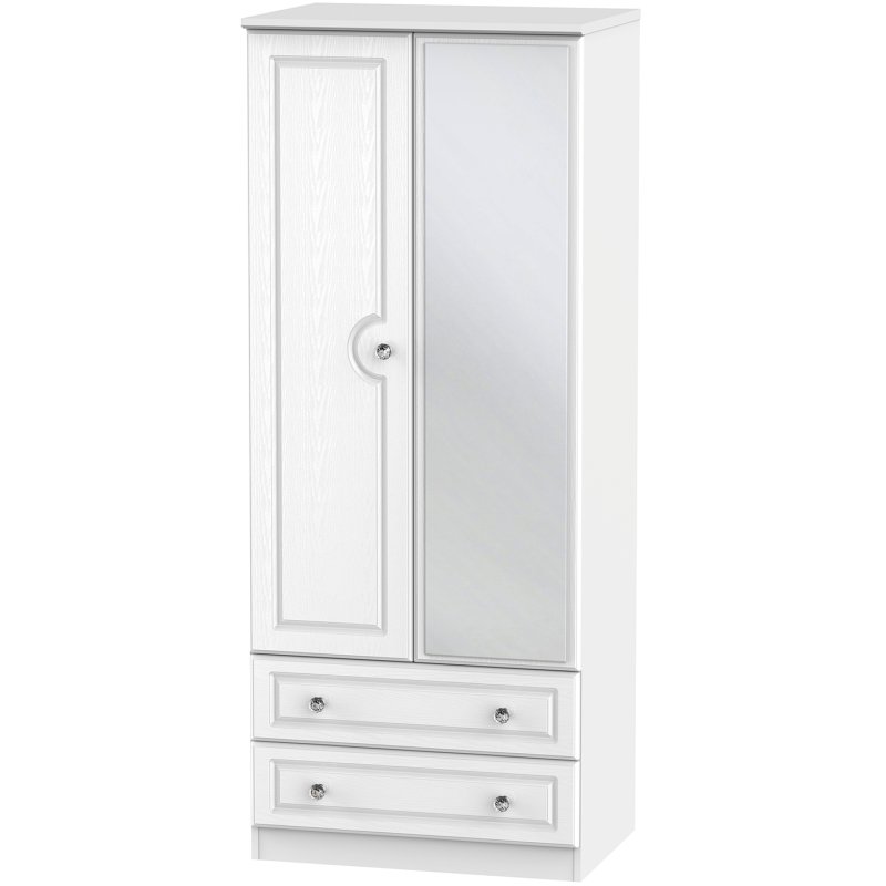 Krystal 2ft6in 2 Drawer Mirror Wardrobe