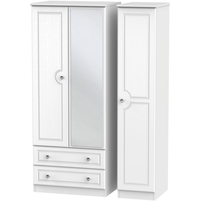 Krystal Triple 2 Drawer Mirror Wardrobe