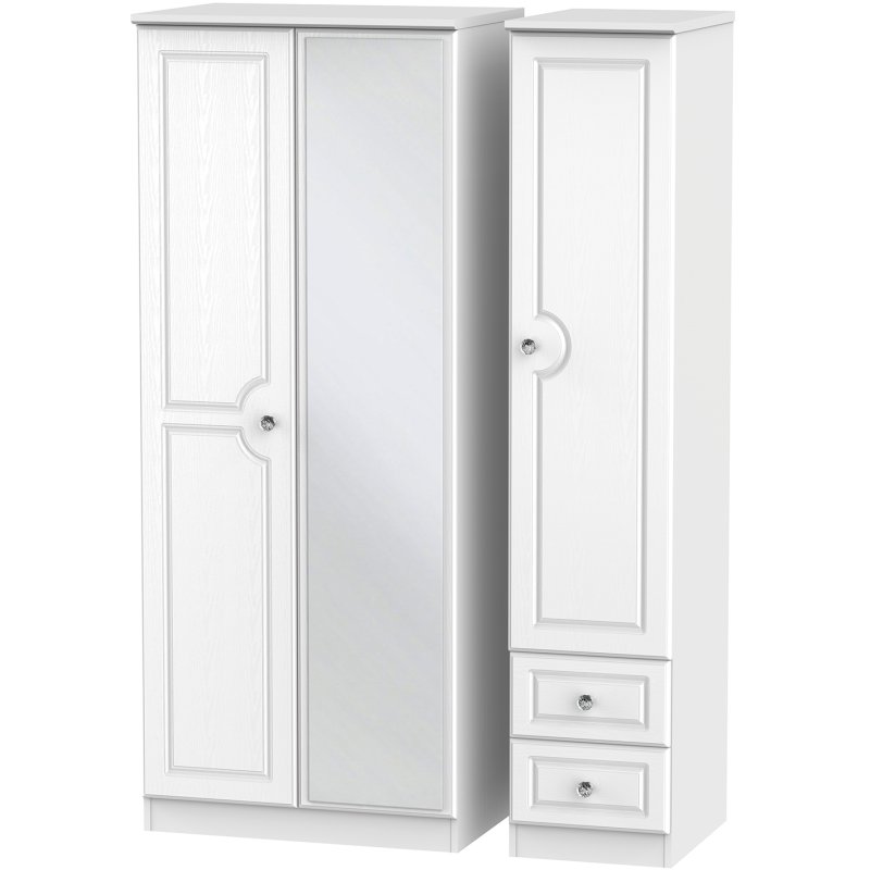 Krystal Triple Mirror + Drawer Wardrobe