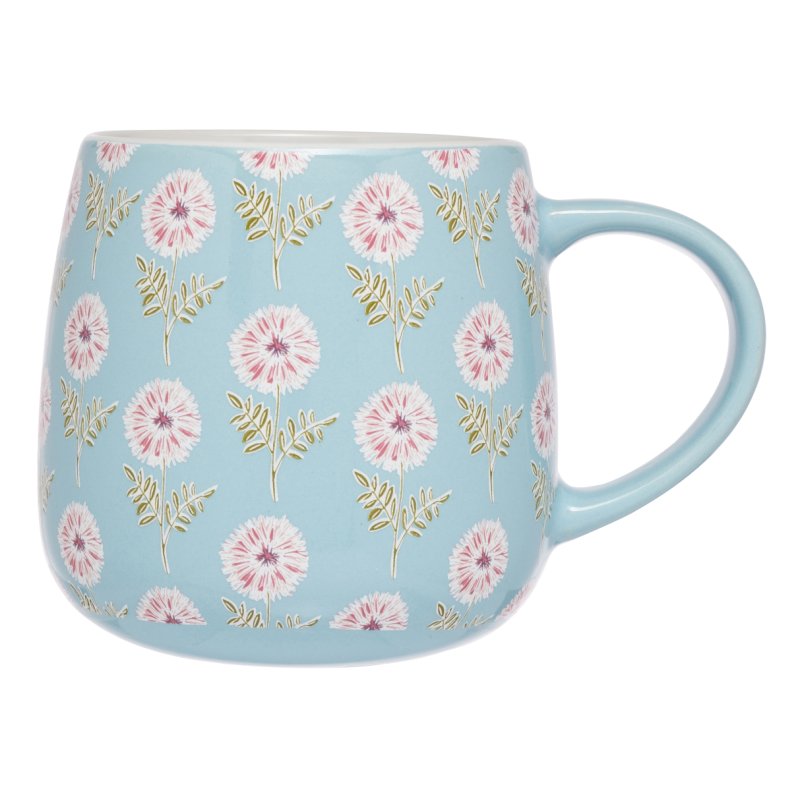 Siip the cottage Blue with Pink Flowers floral mug