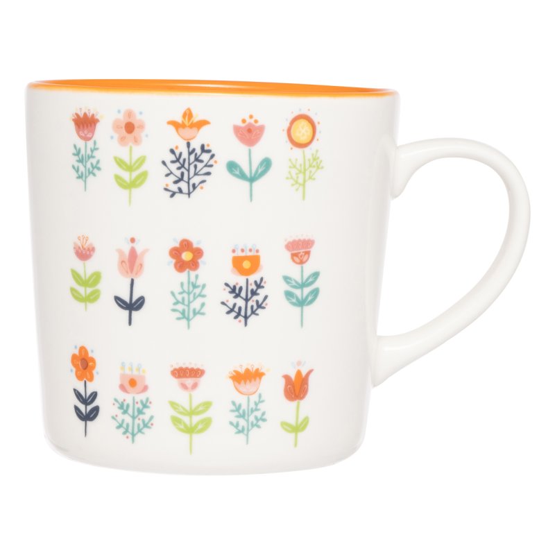 Siip folk floral flowers mug