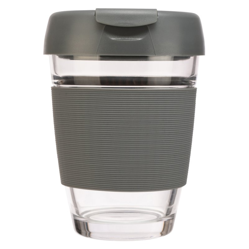 Siip glass travel mug grey