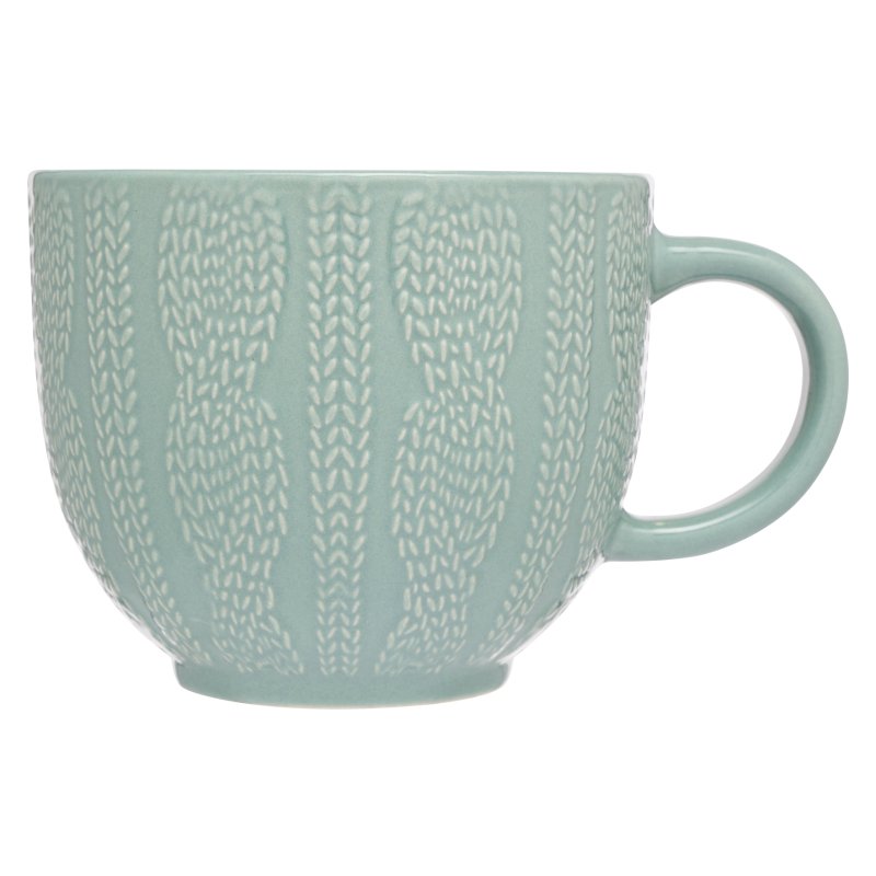 Siip embossed knit mug turquoise