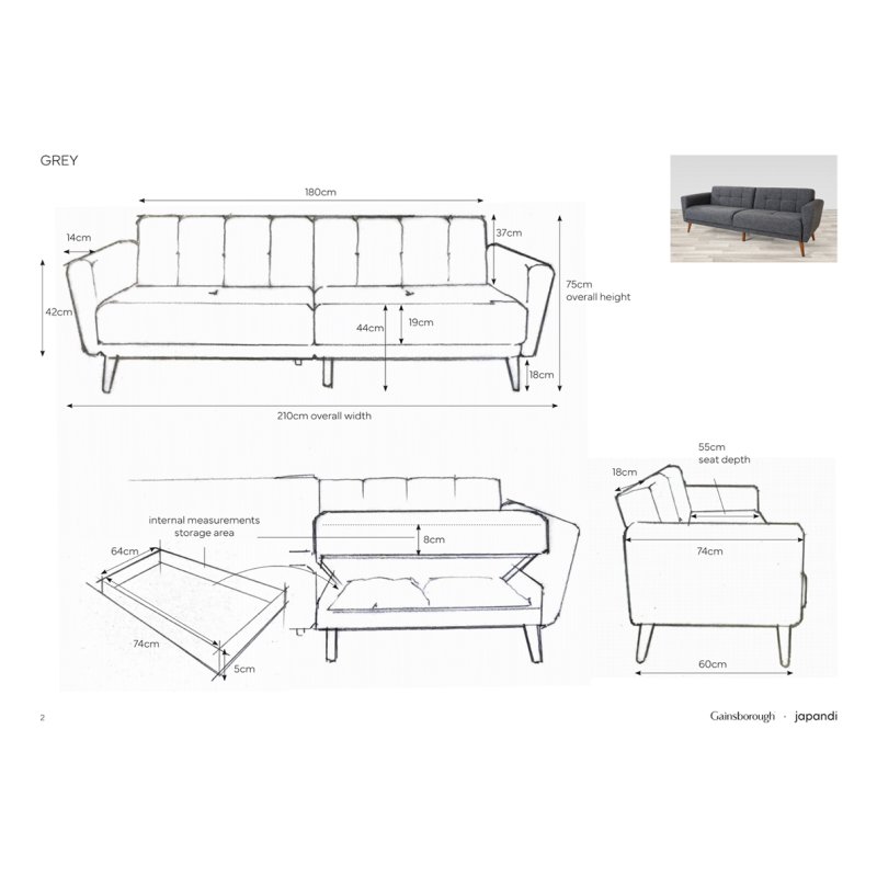Kobe Sofa bed Aldiss of Norfolk