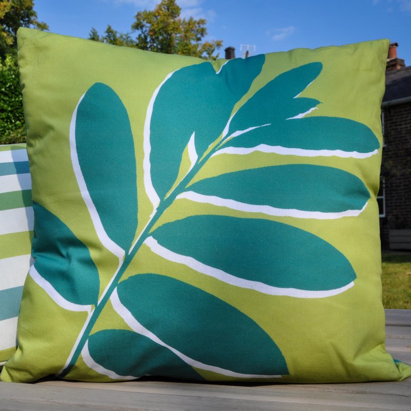 Fusion Leaf Green Outdoor Cushion