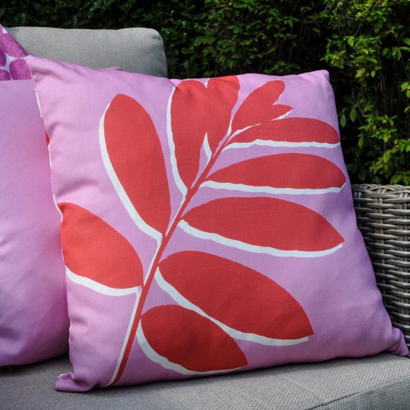 Fusion Leaf Pink Outdoor Cushion