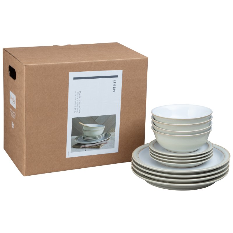 Denby Linen 12 Piece Dinner Set Aldiss of Norfolk