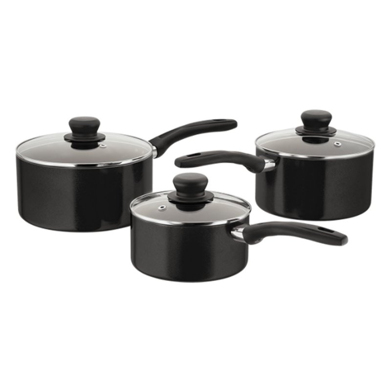 Judge Judge Radiant 3 Piece Non-Stick Black Saucepan Set