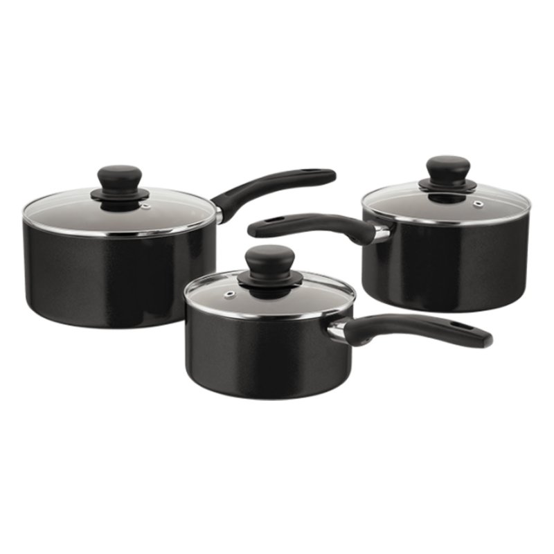 Judge Radiant 3 Piece Non-Stick Black Saucepan Set