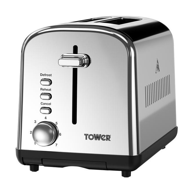 Tower Tower Inifnity 2 Slice Stainless Steel Toaster