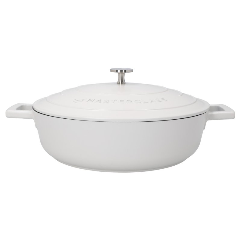 Masterclass MasterClass 4L Cast Aluminium Shallow Casserole Dish Cream