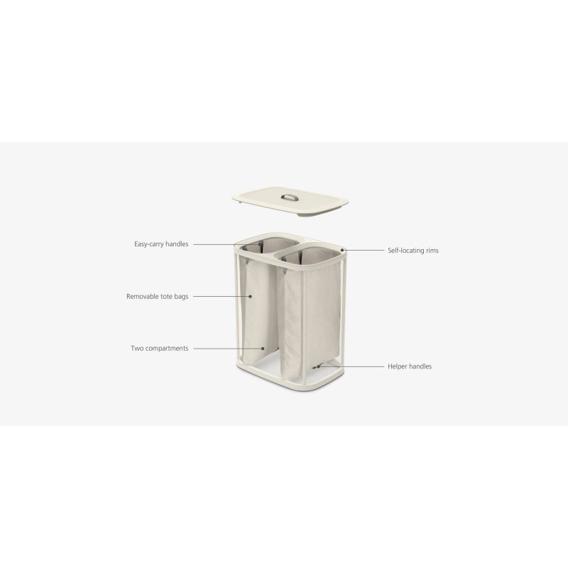 Joseph Joseph | 90L Laundry Separation Basket Ecru | Aldiss