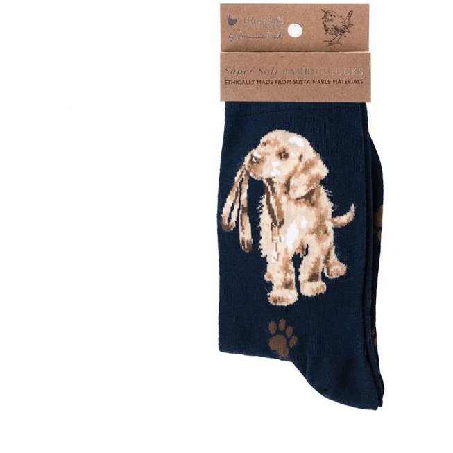 Wrendale Wrendale Navy Hopeful Labrador Socks