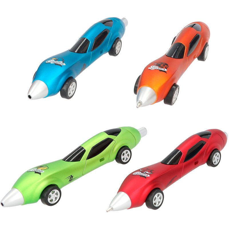 Monster Cars Ball Pen Racing Cars image on a white background, different colours