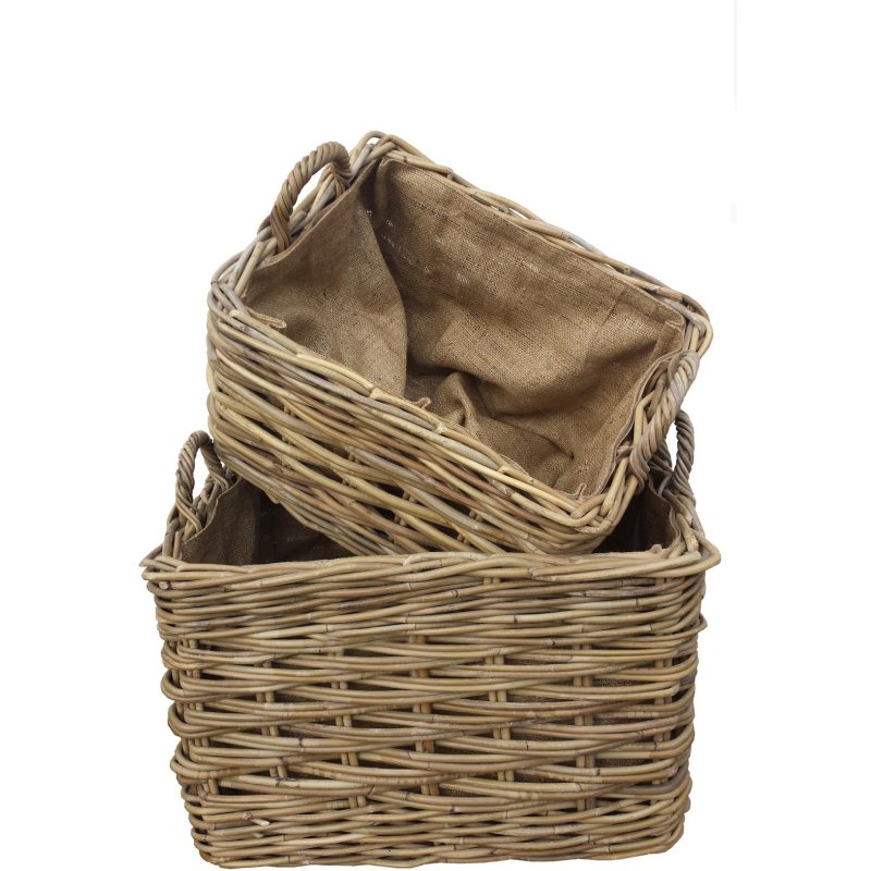 Glenweave Glenweave Rectangular Wash Baskets with Hessian Liner