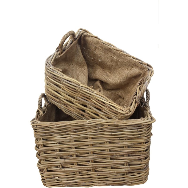 Glenweave Glenweave Small Rectangular Wash Basket with Hessian Liner