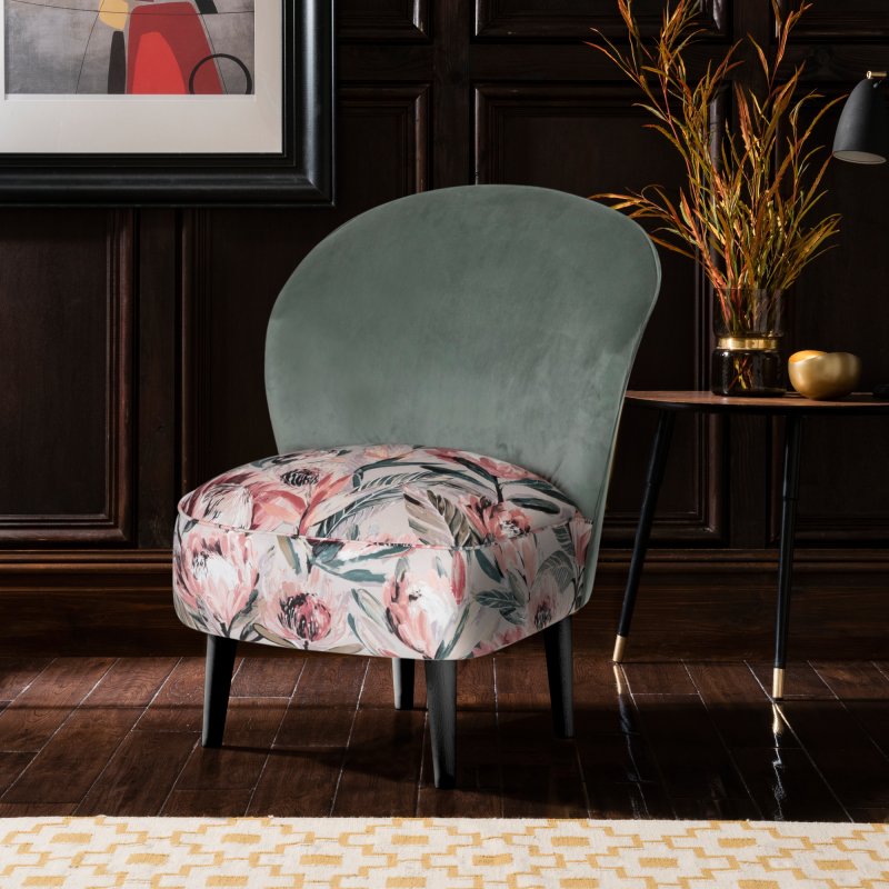 Evie Accent chair in Sage botanical