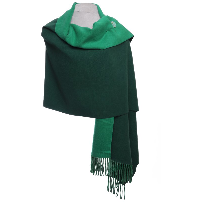 Zelly Green Pashmina Pin Reversible Scarf