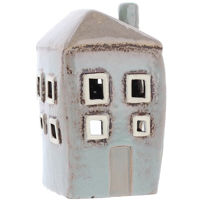 Village Pottery Tall Grey Mini Tealight - on a white background