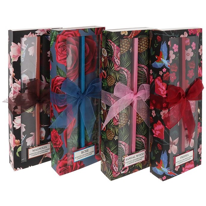 Exotic Bloom Set of 2 Draw Liners - boxes on a white background