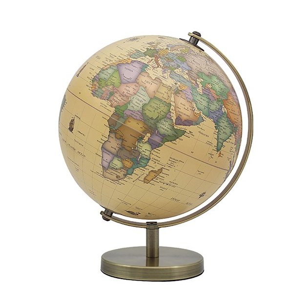 Traditional Small World Globe on a white background