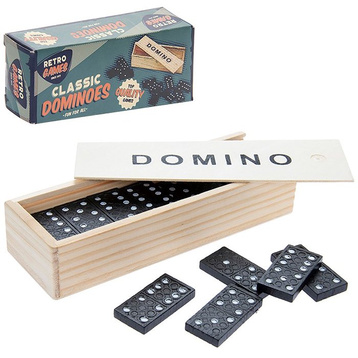 The Retro Games dominoes on a white background