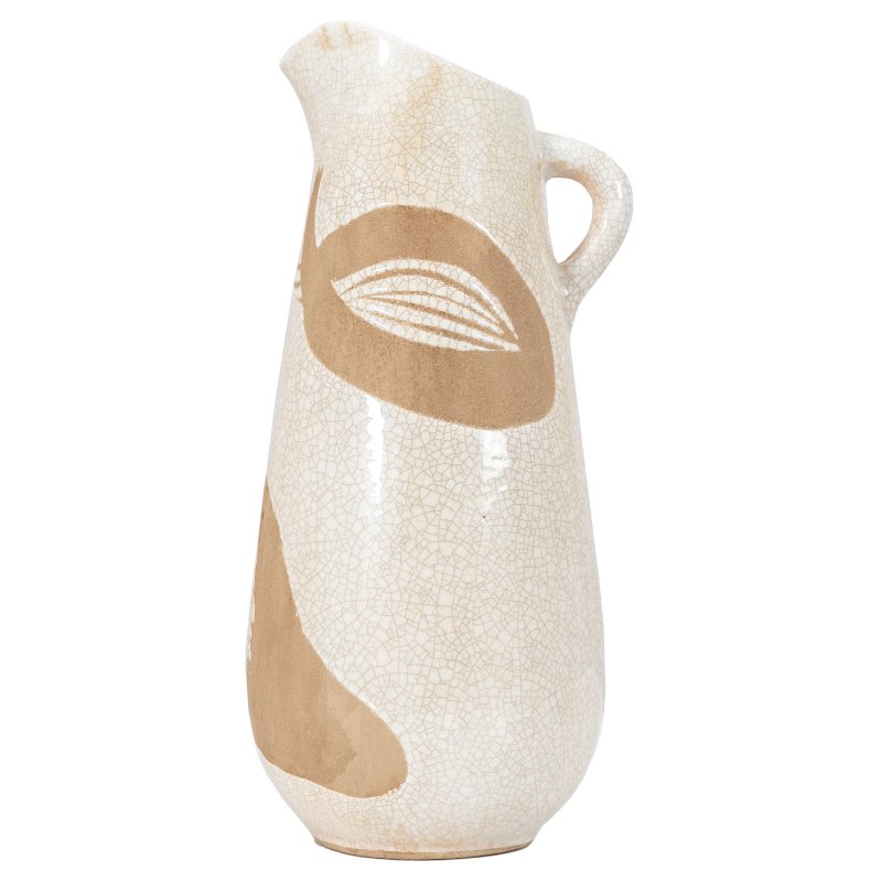 Gallery Direct Goya Pitcher Vase Reactive White Brown