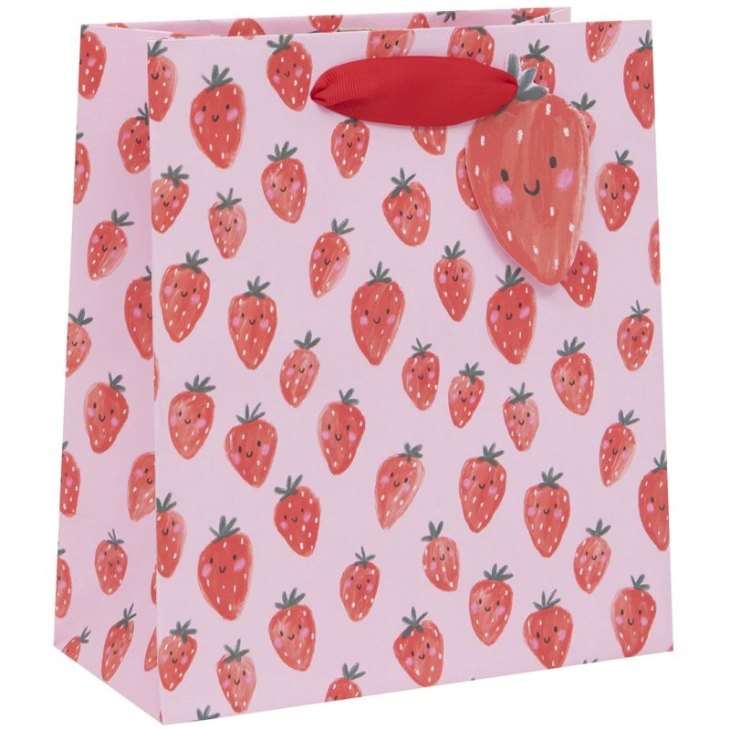 Glick Medium Sweet Strawberries Gift Bag on a white background
