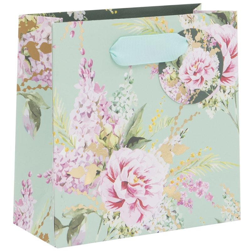Glick Small Peonies and Foxglove Gift Bag on a white background
