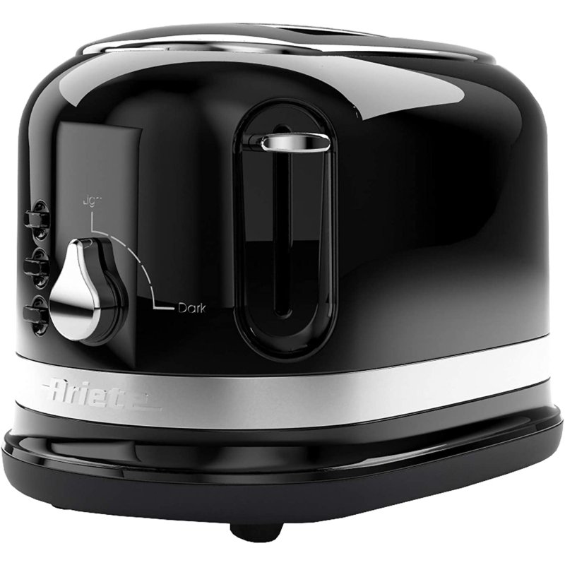 Ariete Moderna 2 Slice Black Toaster Angled Shot