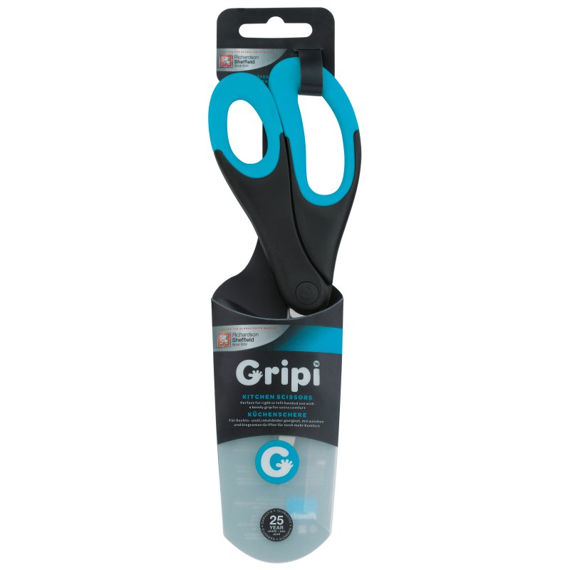 Gripi Blue Kitchen Scissors packaging
