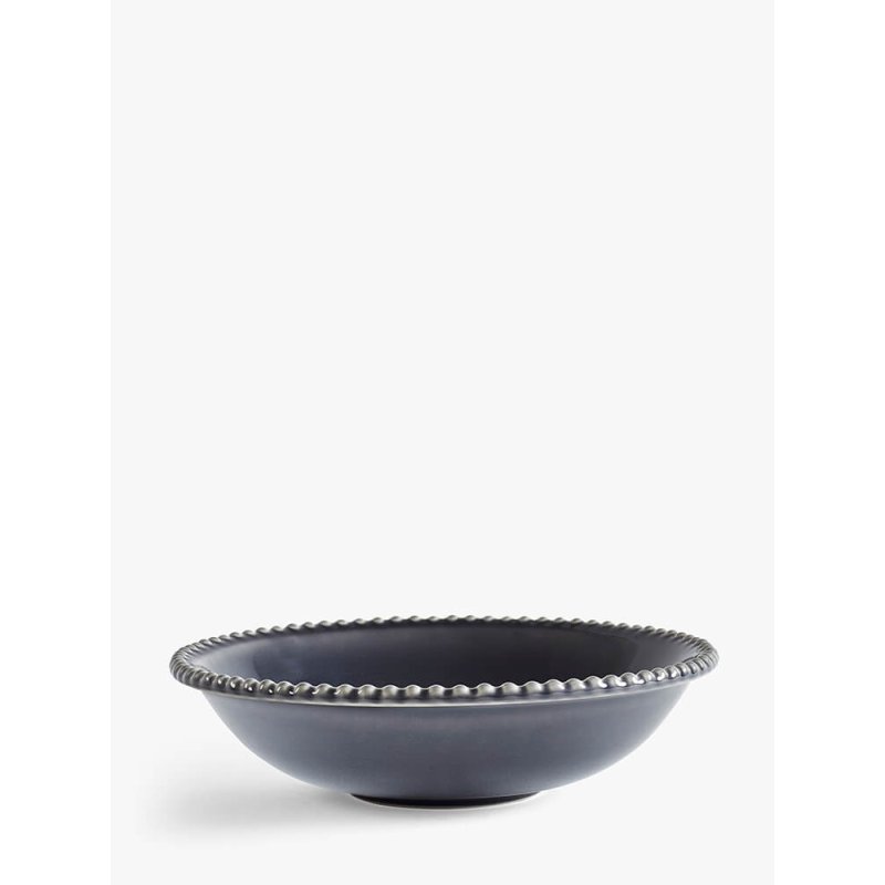 M.M Living Bobble Grey Pasta Bowl on a white background side view