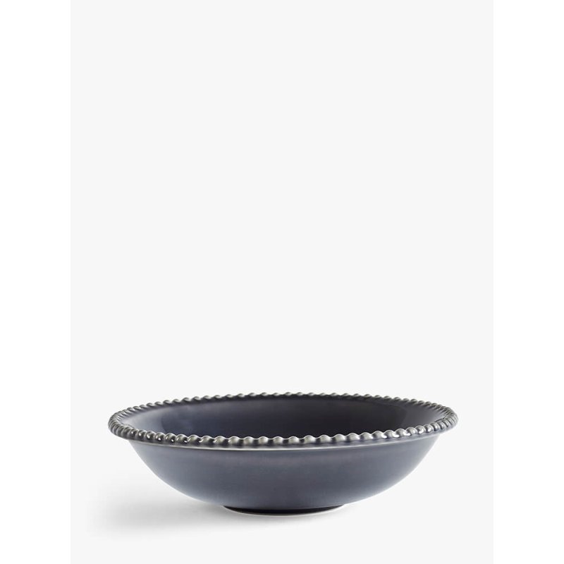 M.M Living Bobble Grey Pasta Bowl on a white background side view