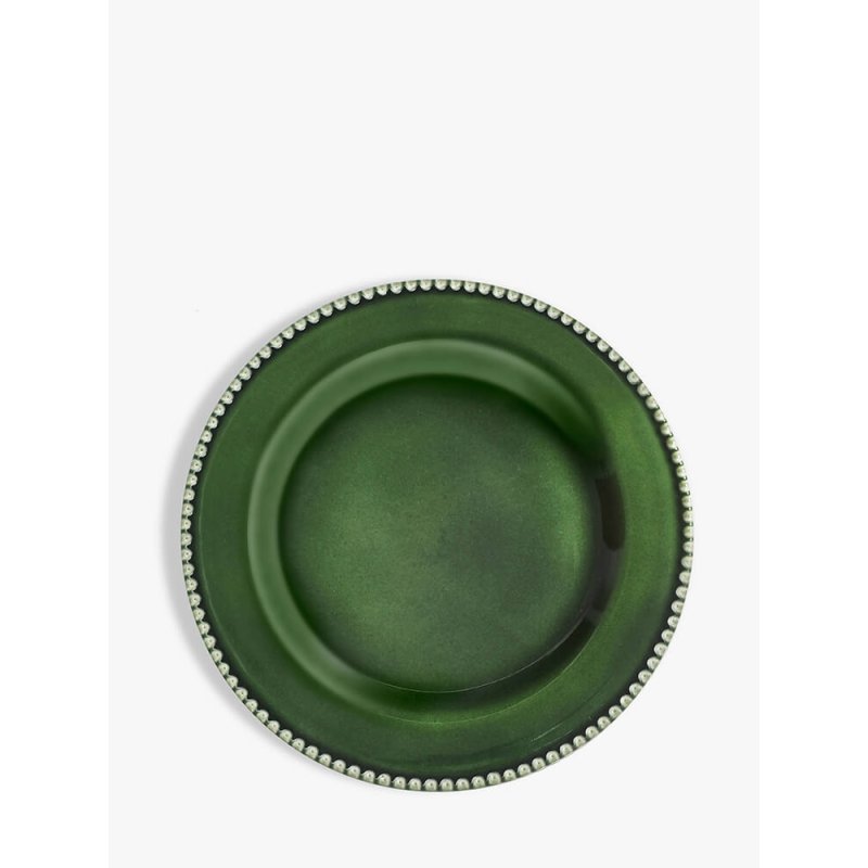 M.M Living Bobble Green Dinner Plate on a white background birds eye view
