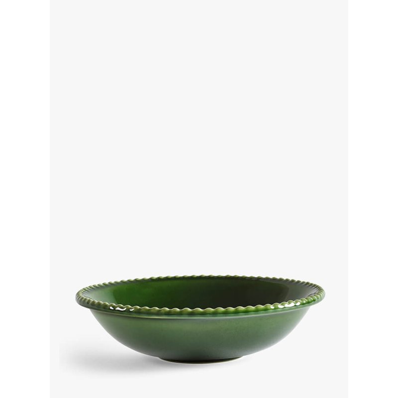 M.M Living Bobble Green Pasta Bowl on a white background side view