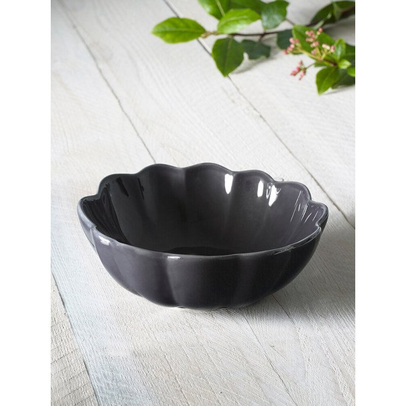 M.M Living Grey Scallop Large Nibble Bowl on a dining table