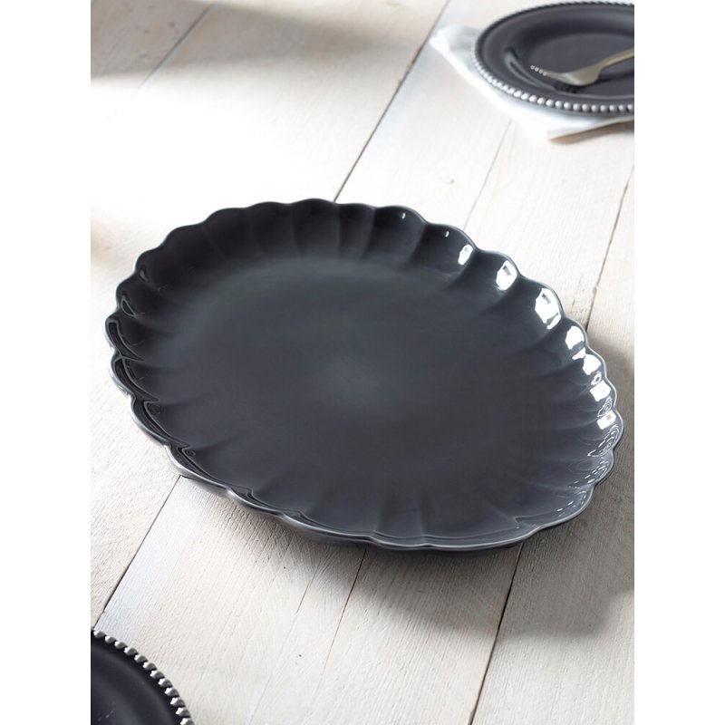 M.M Living Bobble Grey Scalloped Platter