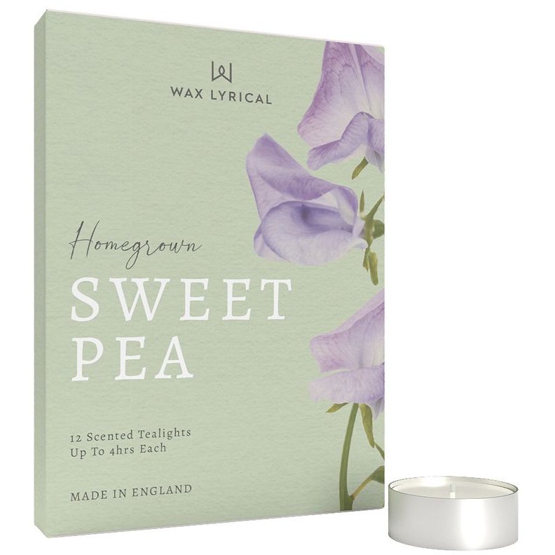 Wax Lyrical Home Grown 12 Pack Sweet Pea Tealights