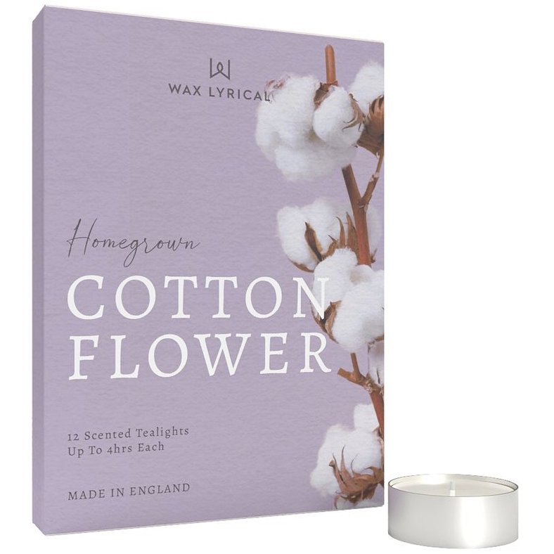 Wax Lyrical Home Grown 12 Pack Cotton Flower Tealights