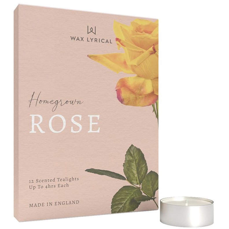Wax Lyrical Home Grown 12 Pack Rose Tealights