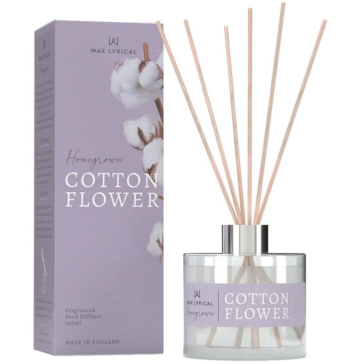 Wax Lyrical Sweet Pea 100ml Reed Diffuser box and product on a white background