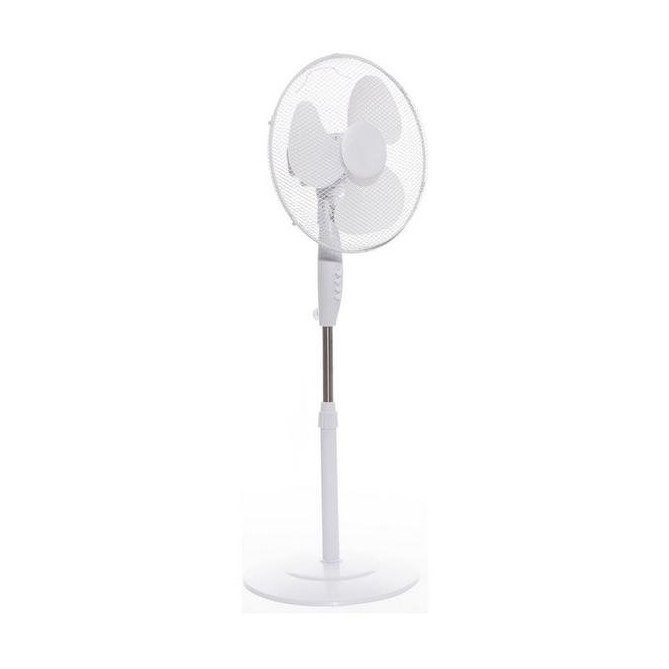 Daewoo 16" White Round Base Pedestal Fan image of the fan on a white background