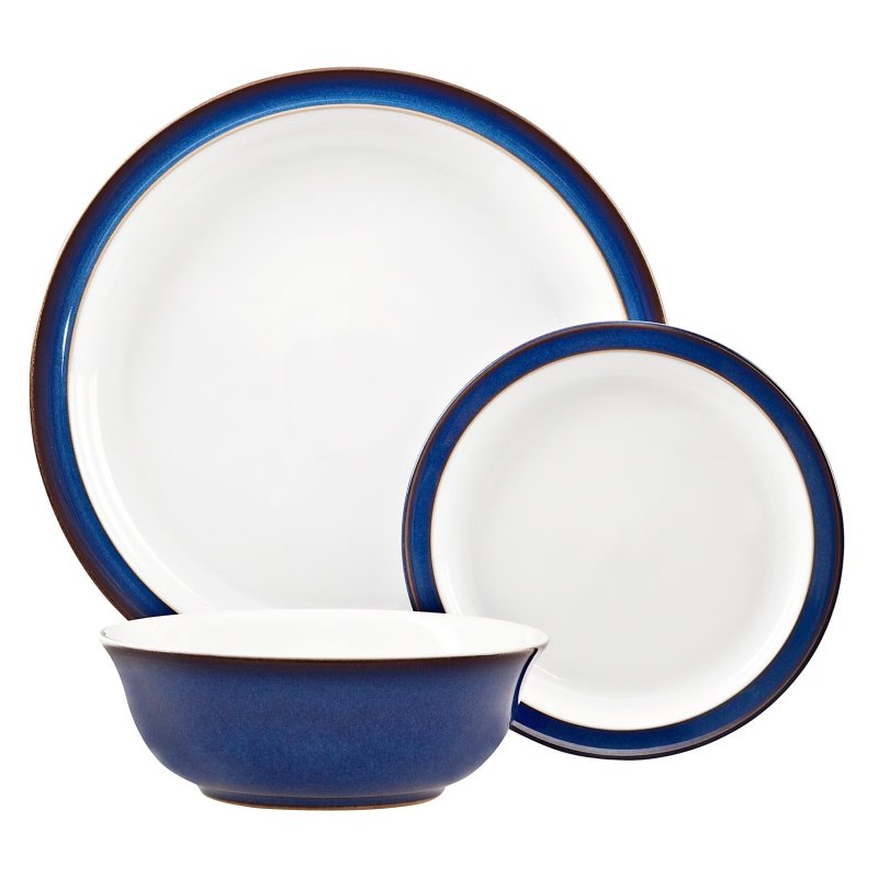 Denby Imperial Blue 12 Piece Tableware Set on a white background