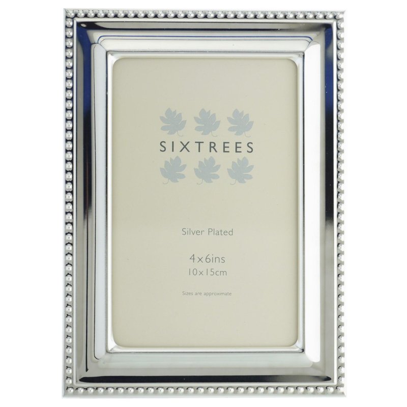 Sixtrees Hunter Silver Plated Photo Frame front view on a white background